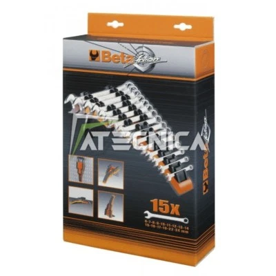 Serie set 15 chiavi Beta Tools 42/SP15 combinate forchetta poligonali supporto - Imagen 1 de 2