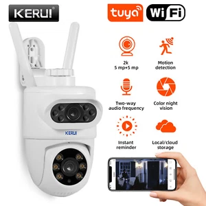 KERUI Outdoor 10MP 5K HD Dual Lens WiFi IP Camera Tuya Smart PTZ Wireless CCTV - Picture 1 of 17