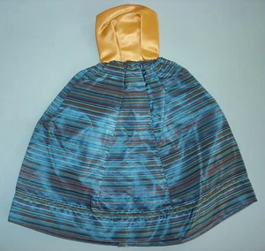 Vintage Premier Togs #80 Barbie Clone Gold & Blue Striped Taffeta Gown 1950s-60s - Picture 1 of 6