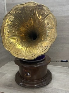 HIS MASTERS VOICE GRAMOPHONE W/ HORN - Picture 1 of 23