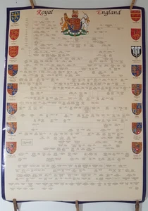 The Royal House of Windsor Poster Family Tree 35"x25" Queen Elizabeth II 3370 - Picture 1 of 15