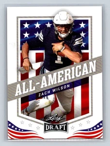 2021 Leaf Draft Gold #48 Zach Wilson BYU Cougars - Bild 1 von 2