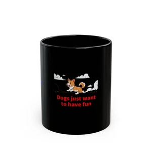 Lustige schwarze Tasse für Hundeliebhaber - 11 Unzen oder 15 Unzen, süßes Haustiergeschenk, Kaffeetasse mit Hundemotiv - Bild 1 von 5
