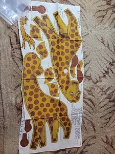 Vintage GEORGE THE GIRAFFE Fabric Panel To Make Stuffed Toy Pillow 24” Tall - Picture 1 of 5
