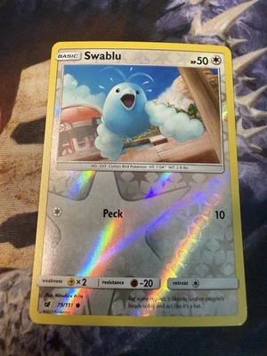POKEMON SWABLU 79/111 CRIMSON INVASION COMMON REVERSE HOLO NEAR MINT - Image 1 of 2