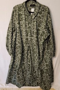NEW Lane Bryant Olive Green Tiered Cotton Cottagecore Boho Maxi Dress Sz 24 - Picture 1 of 11