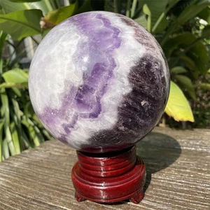 9,5 Pfund 5,5 Zoll Natürlicher Traum Amethyst Kugel Quarz Kristall Reiki Kugel Heilung Geschenk - Bild 1 von 11