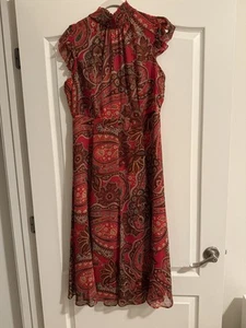 Tommy Hilfiger Damen Paisley-Print Chiffon langes Kleid, Größe 10 - Bild 1 von 4