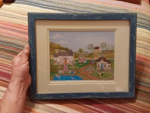 Vintage Deborah K Mayo Signed Folk Art “Welcome One Another” 300/1000 Framed - Picture 1 of 8