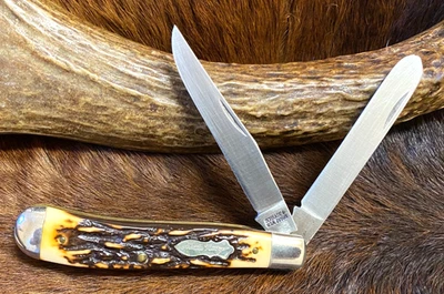 Faca caçadora dobrável Schrade+ EUA, 285UH Uncle Henry, Staglon, 3 7/8" - Imagem 1 de 4