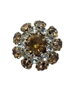 Bottone Bombato Gioiello Tondo Asola Strass Pietra Colorati Base Metallo Misura  - Imagen 1 de 62