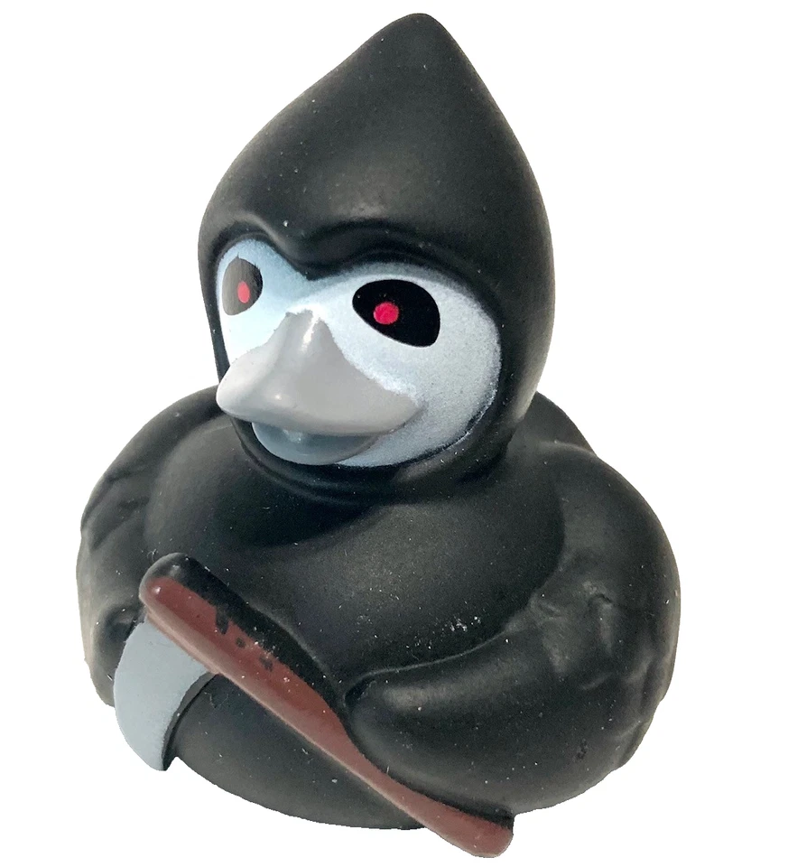FRETE GRÁTIS - 2" HALLOWEEN GRIM REAPER COM CAPA PRETA FOICE BORRACHA PATO CRUZEIRO - Imagem 1 de 1