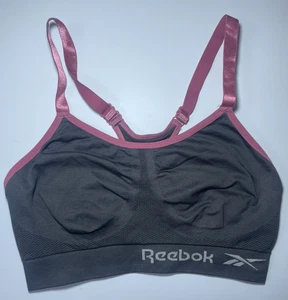 Reebok grau pink Sport BH Größe Medium Damen Fitnessstudio Training verstellbare Träger - Bild 1 von 6