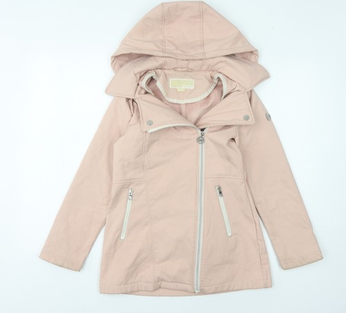Cappotto con cappuccio Michael Kors rosa media lunghezza bambina taglia 10 anni