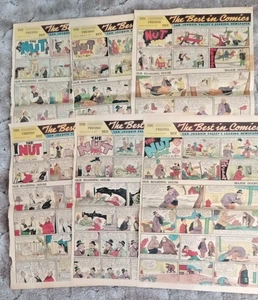 D548 Lot Of 9 Our boarding House Major Hoople Nut Bros 1940s Sunday Comic Strips - Foto 1 di 3
