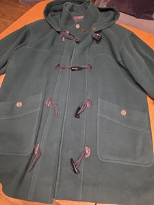 Huberman Damen Dufflecoat mit Kapuze 16-18 smaragdgrün Wolle/Kaschmir Mischung - Bild 1 von 21