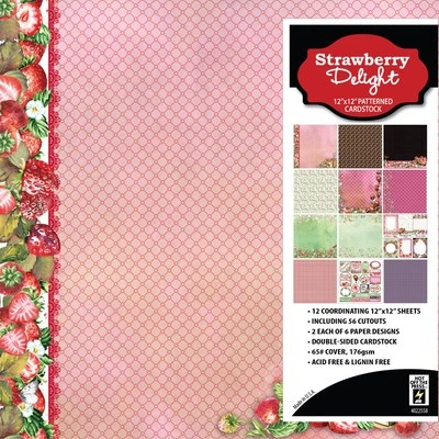 Strawberry Sweets 12x12 Patterned Cardstock Scrapbook Paper Summer Crafts - Image 1 of 2