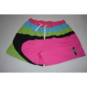 Buc-ee's Swimming Trunks Shorts Mens Size Large 1990's Style Pink Green Blue - Picture 1 of 5