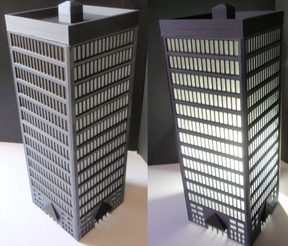 N Scale Skyscraper / Building/ High Rise/Office Building - Open Windows - - Image 1 of 4