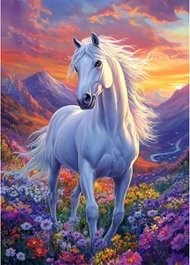 Horse Diamond Painting Kits for Adults, 5D Animal Diamond Painting Flowers Diamo - Picture 1 of 7