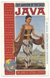 INDONESIA - JAVA The Garden of the East - GREAT PosterStyle ca1920 Postcard RARE - Picture 1 of 2