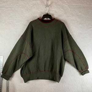 Vintage Timberland Mens Green Crewneck Wool Cotton Blend Pullover Knit Sweater L - Picture 1 of 8