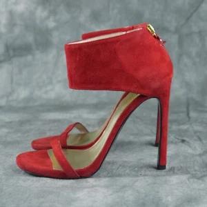 STUART WEITZMAN RED SUEDE SHOWGIRL SEXY ANKLE CUFF STILETTO  WOM sz 6 NIB  60714 - Picture 1 of 7