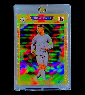 CRISTIANO RONALDO RARE GOLD PRIZM REFRACTOR HOLO SP Parallel Soccer Card - Image 1 of 4