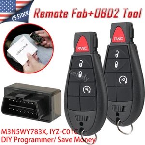 2 for For Dodge Ram 1500 Grand Caravan Chrysler Town & Country Remote Key Fob 4B - Picture 1 of 14