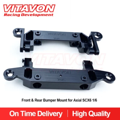 Vitavon CNC Aluminum 7075 Front & Rear Bumper Mount for Axial SCX6 1/6 Black - Image 1 of 4