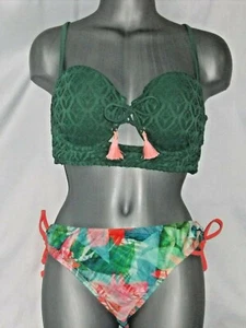 Swimsuit Size XL Mossimo Bottom Pink Green Blue Red Xhilerat Top OD Green Pink   - Bild 1 von 4