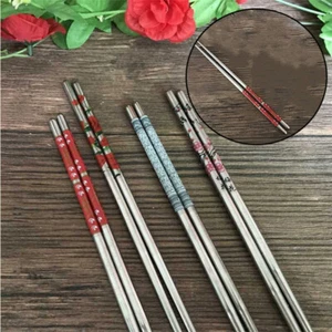 1 Pair Stainless Steel Chopsticks 23 cm Portable Chopsticks palillos chinos - Picture 1 of 14