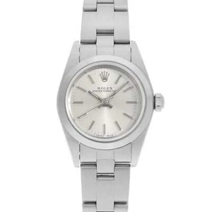 ROLEX Oyster perpetual 76080 Silver bar A Number second hand Women - Picture 1 of 9