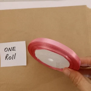 ROLL 6MM Wide Pink Polyester Satin Ribbon Craft Decorations 22M AUS - Picture 1 of 2