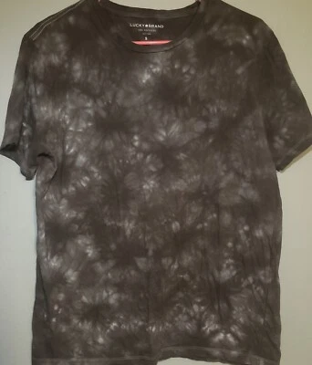 Camisa Henley Lucky Brand Para Hombre Marrón Tinte Burnout Manga Corta Talla Pequeña Foto 1 de 4