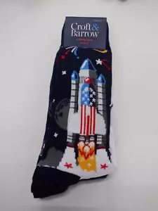 PAQUETE DE 3 CALCETINES PARA HOMBRE CROFT & BARROW AMERICANA TRANSBORDADOR ESPACIAL ÁGUILA CREW NUEVOS #22095 - Imagen 1 de 3