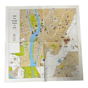 Vintage Egyptian Tourist Authority ETA Cairo Egypt Tourism Map Of Cairo - Picture 1 of 2