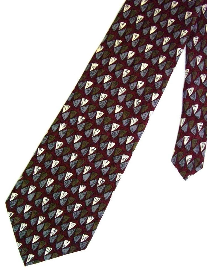 Addison On Madison Men's Silk Novelty Neck Tie Burgundy Red Wide 4" x 57" - Image 1 of 2