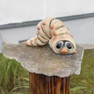 Figurine Caterpillar Resin Multicolor Small Carved Modern Free Stand Home Decor - Picture 1 of 13