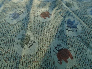 Vintage Stoff Elefanten Wohnwagen Karussell grün Indien Kreise ethnisch 2 Yards - Bild 1 von 8