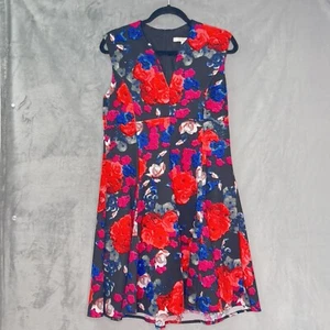BOSTON PROPER Gypsy Rose Fit And Flare Knee Length Floral Dress Sz 14 - Picture 1 of 11