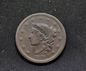 Centavo grande Coronet Matron 1838 elección muy fino/en muy buen estado - Imagen 1 de 2