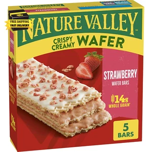 Strawberry Crispy Creamy Wafer Bars, Made with Whole Grain, 5 Bars, 6.5 Oz Box ⭐ - Picture 1 of 8