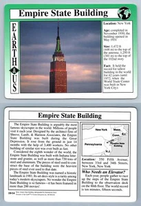 Empire State Building #18.14 - Earth & Us - Treasures Of The Earth Grolier Card - Picture 1 of 1