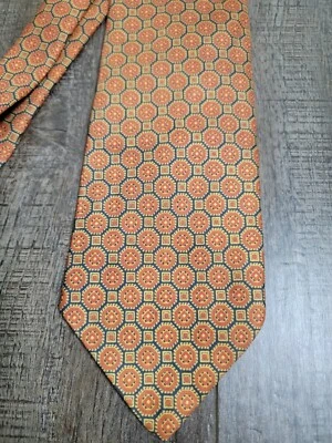 Vintage Blanford Silk Mens Tie Riviera Print Orange Red Navy Gold - Imagem 1 de 4