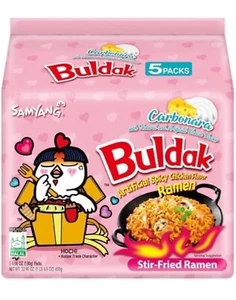 Samyang Spicy Chicken Noodle Carbonara Flavor Ramen, 4.58 oz, 5 Pack - Picture 1 of 2