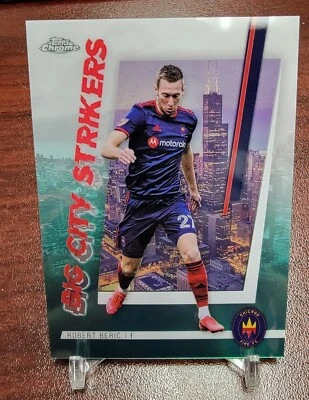 Robert Beric 2021 Topps Chrome Big City Strikers Teal Refractor /99 Chicago Fire - Image 1 of 2