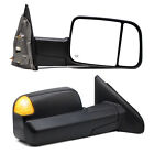Tow Mirrors For 02-08 Dodge Ram 1500 03-09 3500 Power Heated Turn Signal Black