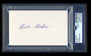 BILL BAKER SIGNED MINT INDEX CARD PSA/DNA AUTOGRAPHED 1940 CINCINNATI REDS WSC - Picture 1 of 2