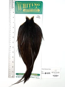 Whiting Farms - Hebert Miner Rooster Cape - Dark Brown Dun - Pro Grade #3 - Picture 1 of 1